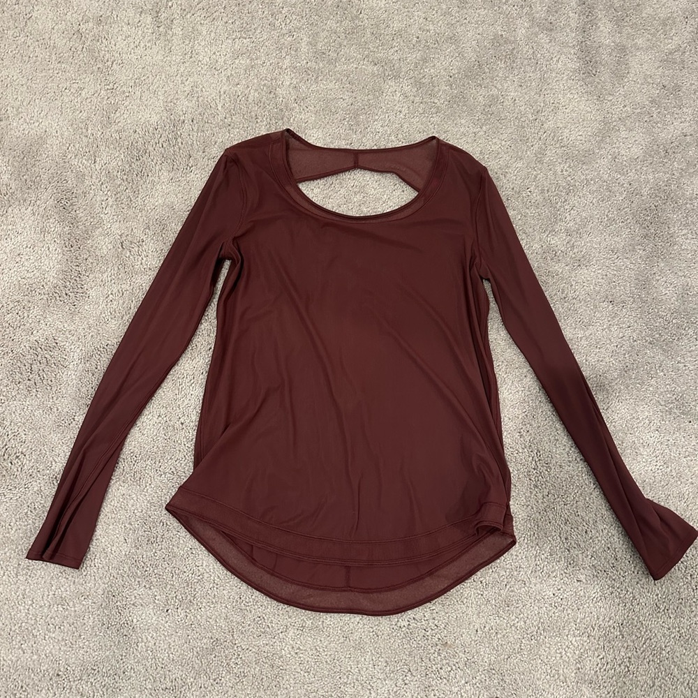 Lululemon Long Sleeve Burgundy Top